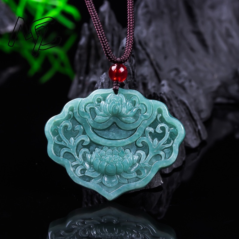 Women'S Fashion Jewellery - Gerçek Birmanya Zümrüt Yeşim Mavi Su