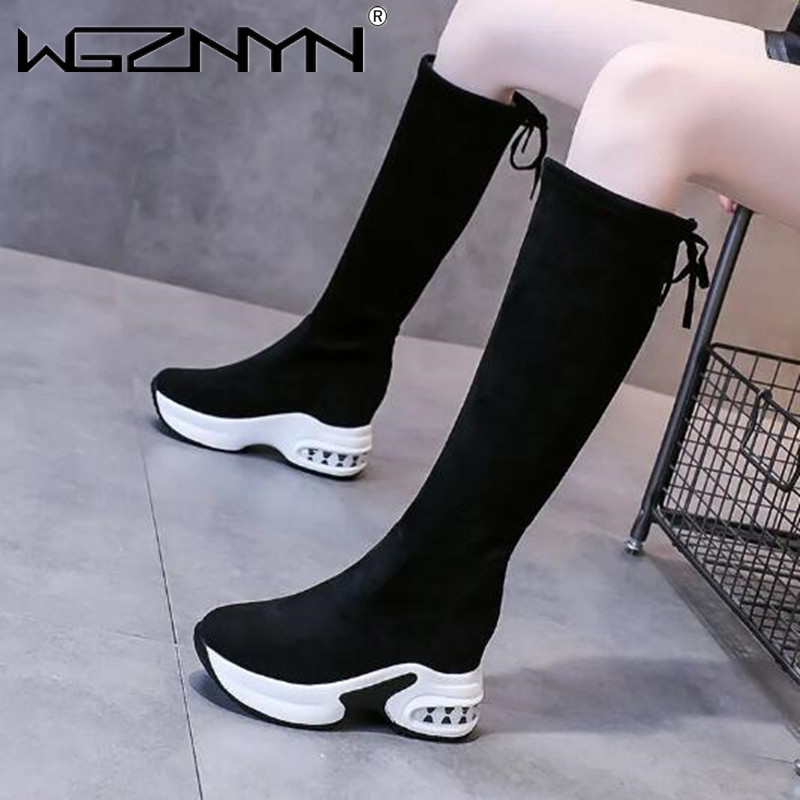 Women'S Fashion Knee High Boots - Kış Sıcak Tıknaz Platform Uzun Çizmeler