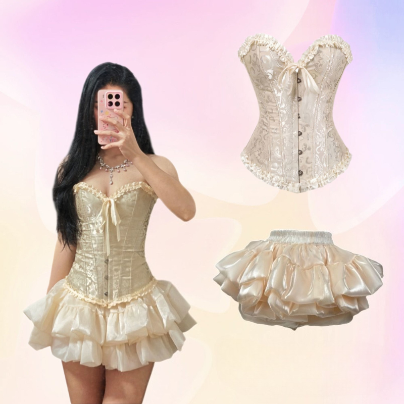 Women'S Fashion Vest Tops - Fransa Zarif Vintage 2 Parça Takım