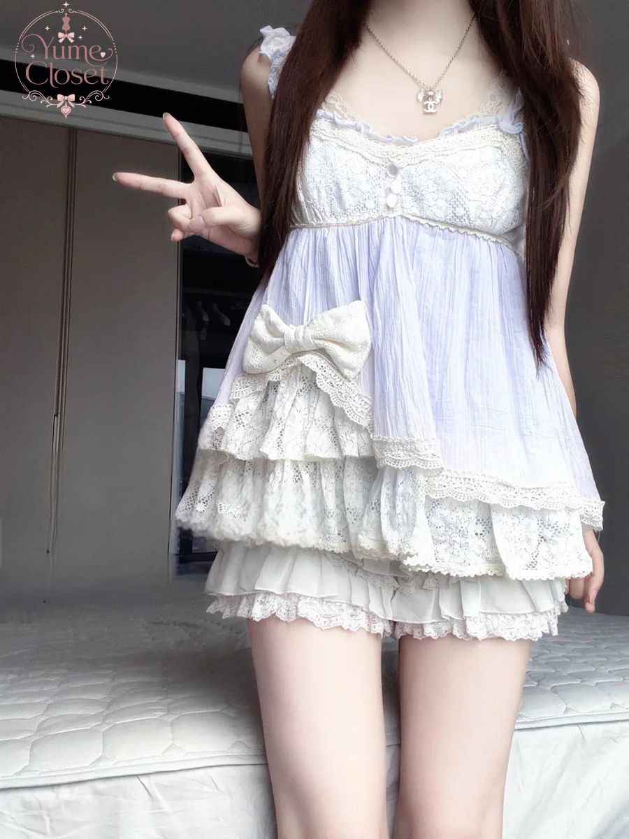 Coquette Ryousangata Dollcore  - Lace Trim Cami incelemesi ve fiyatı