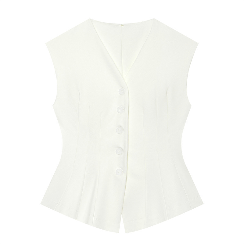 V Yaka, Beli Büzgülü, Düğmeli  - Women'S Fashion Vest Tops incelemesi ve fiyatı