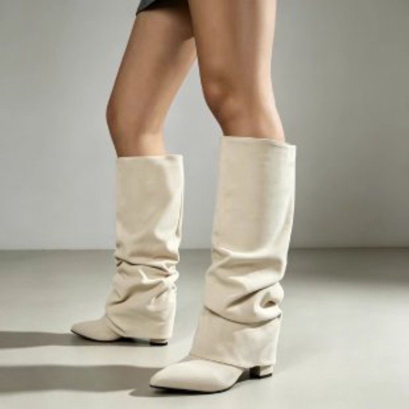 Moda Retro Sivri Burunlu Pilel - Women'S Fashion Knee High Boots incelemesi ve fiyatı