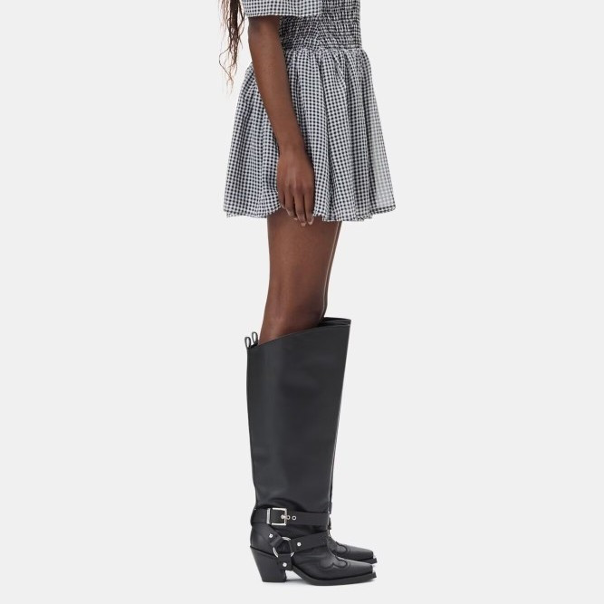 Kadın Siyah Deri Diz Boyu Kovb - Women'S Fashion Knee High Boots incelemesi ve fiyatı
